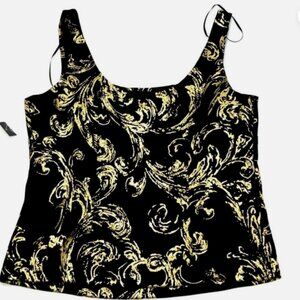 ALEX EVENINGS Elegant Black and Gold Women's Top